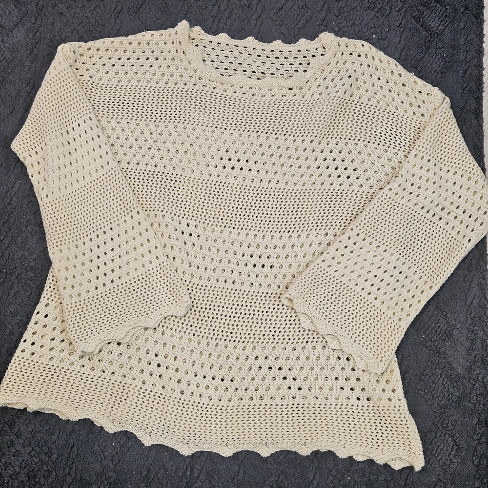 Elegant Cream Knit Women's Sweater
